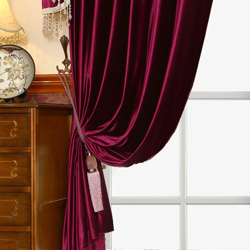 Thickened Flannelette Blackout Curtain Two Piece Living Room