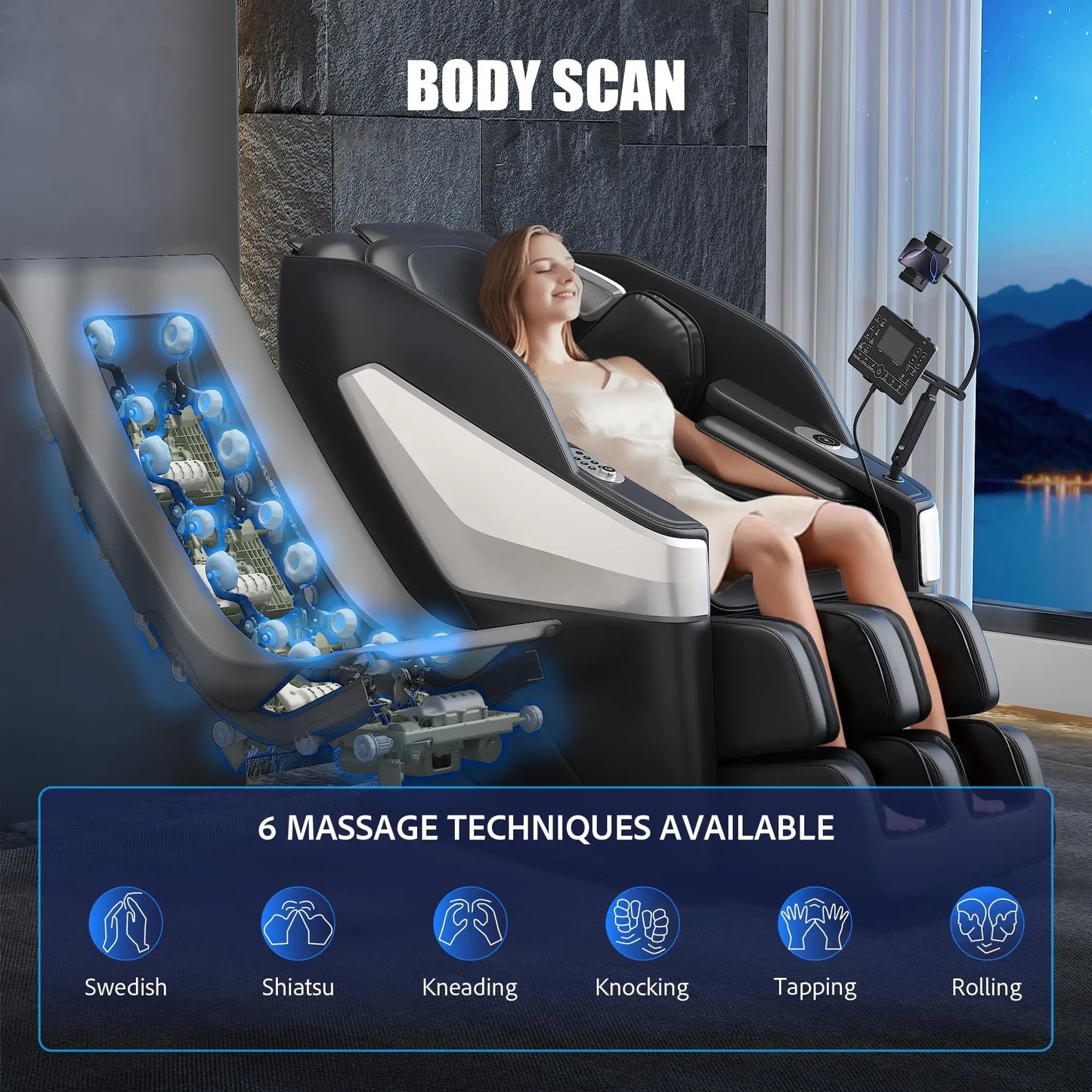 HIMOUTA SL Track 3D Massage Chair With Body Scan Massager
