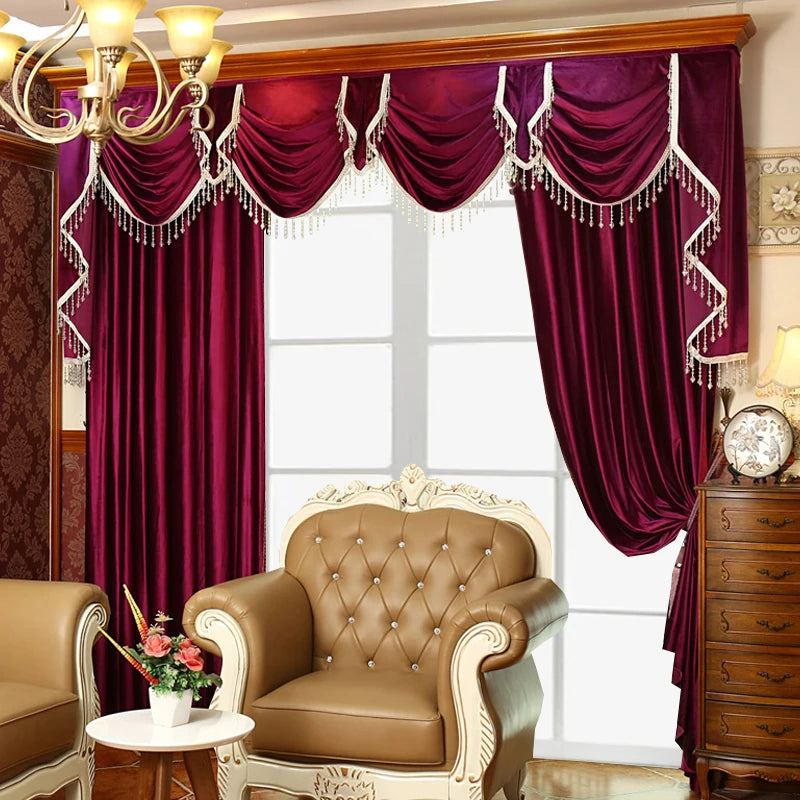 Thickened Flannelette Blackout Curtain Two Piece Living Room