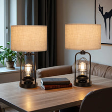 Industrial Retro Desk Lamp 3 Color Adjustable Dual USB Ports
