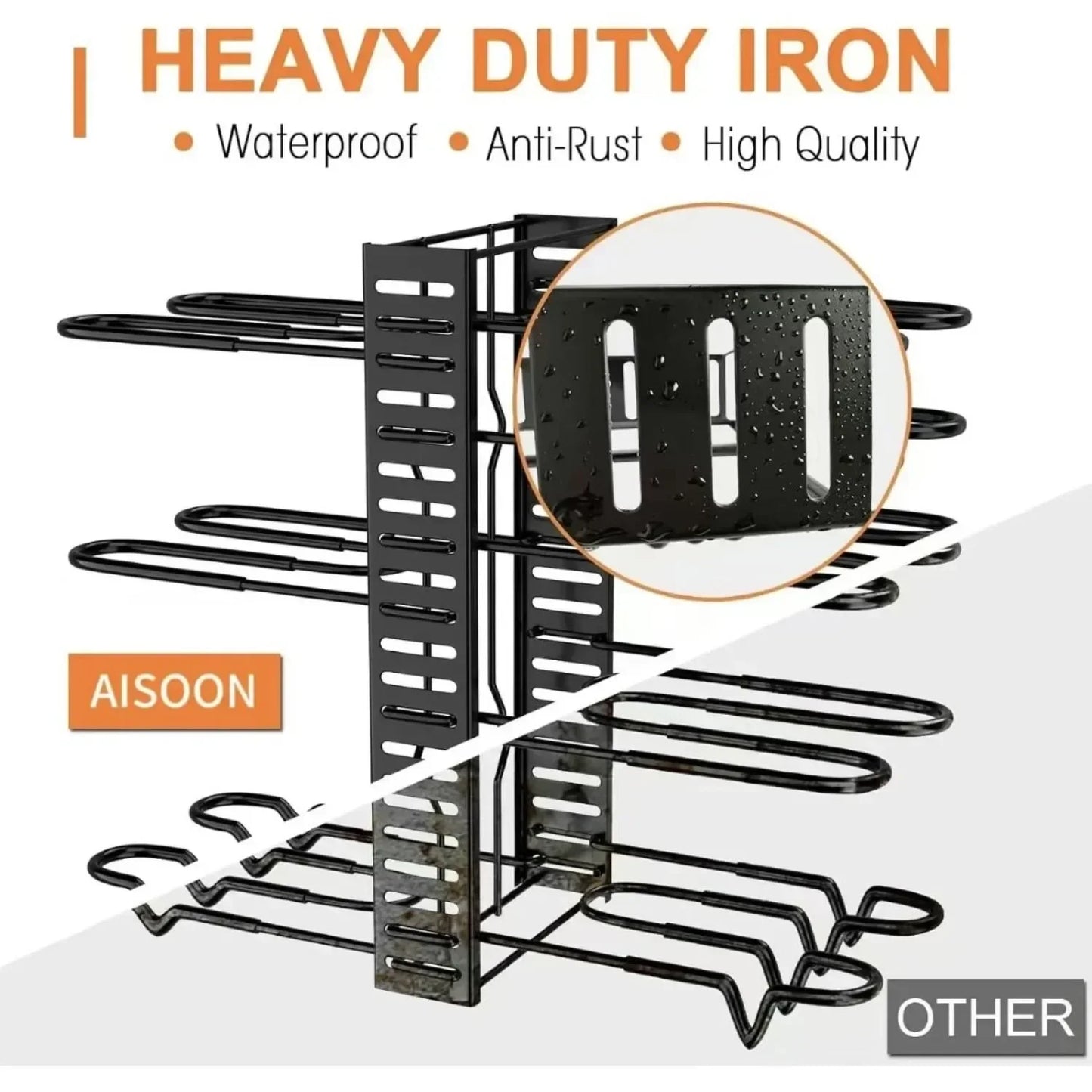 Adjustable 8-Tier Pot Pan Organizer Rack for Kitchen Cabinet Storage 3 DIY Methods to Arrange Your Pots And Pans Efficiently