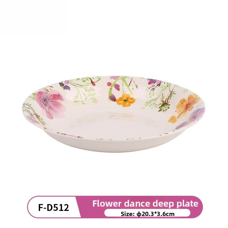 Melamine Tableware Set Elegant Bowls and Plates for Home Use