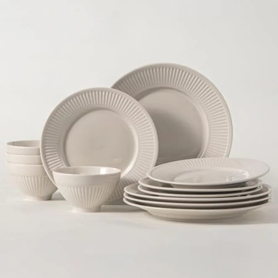 Dinnerware sets plates and bowls sets modern platesCeramic Dinnerware Sets 12 Pieces Porcelain Lightweight Plates Scratch Resis