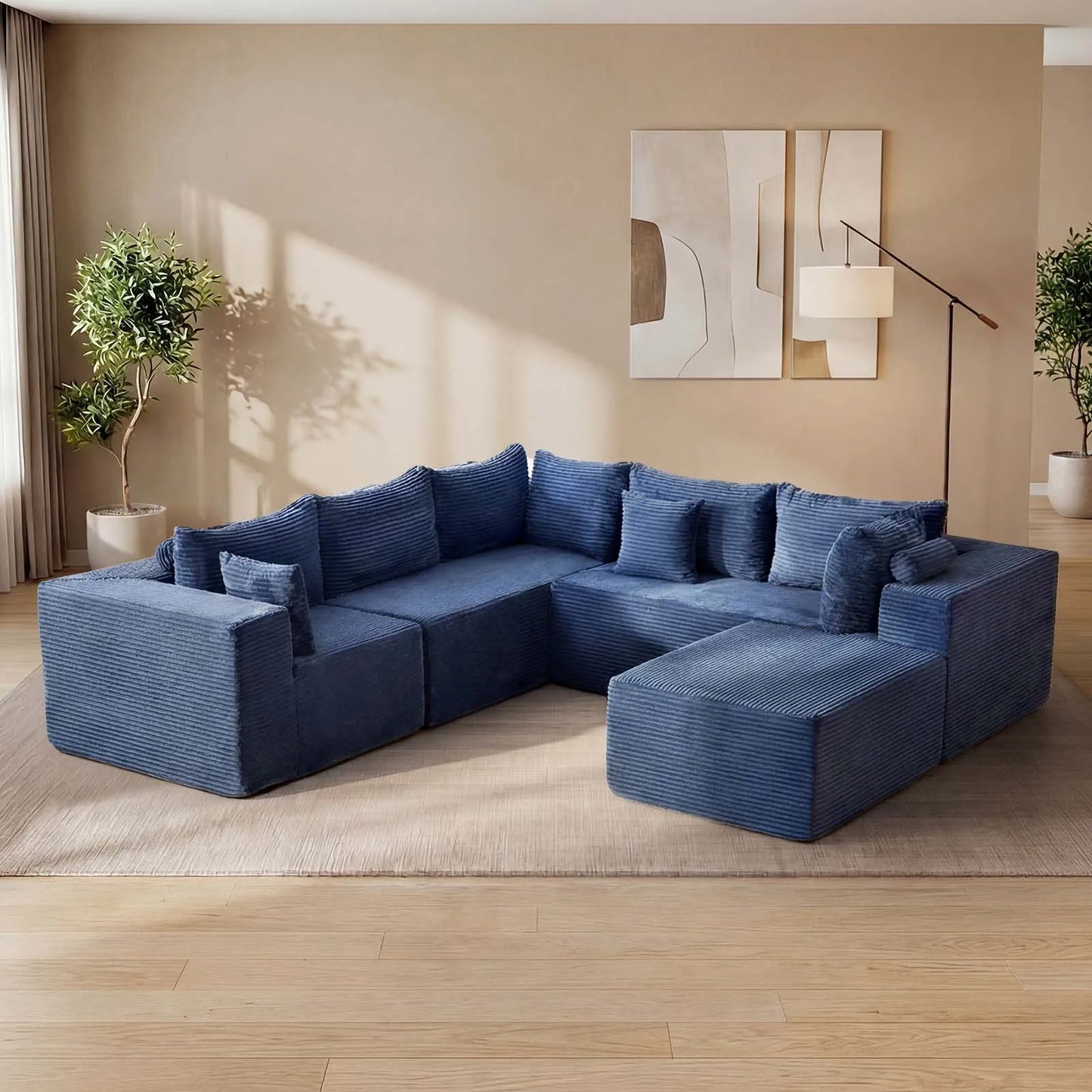 Redlife Boneless Modular Sectional Sofa With Ottoman