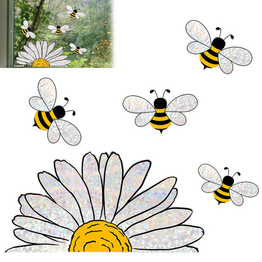 Sunflower Bee Window Stickers Static Cling Glass Decals Home Decor