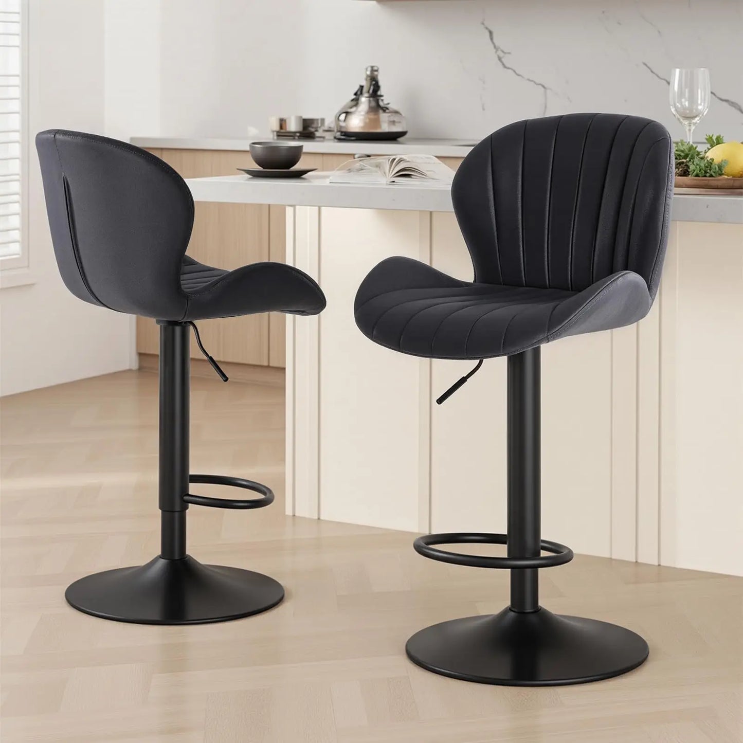 JHK Ergonomic Modern 360 Swivel Dining Chairs Set of 2