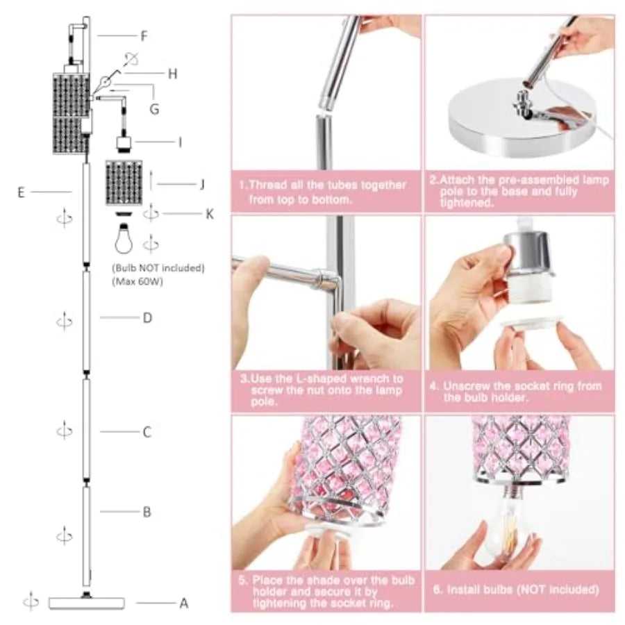 Crystal Floor Lamp- for Living Room