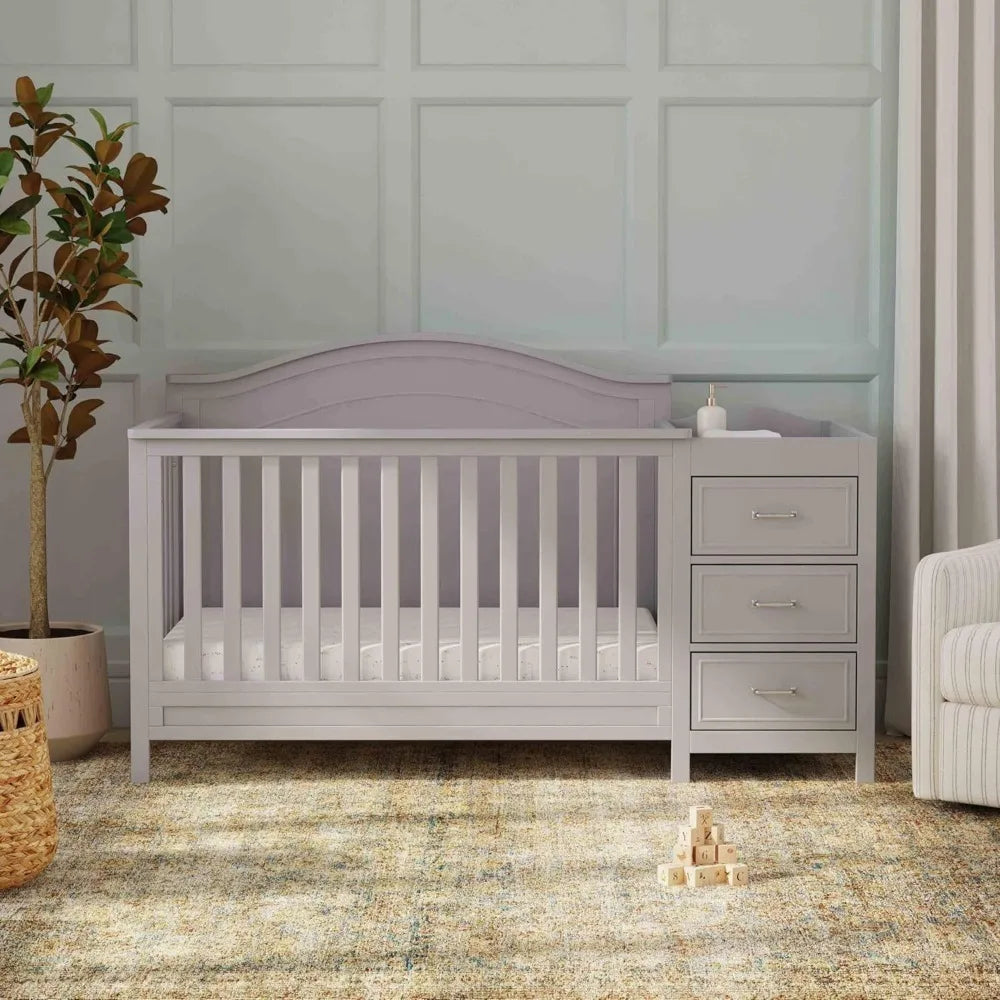 XMSJ Charlie 4-In-1 Convertible Crib With Changing Table