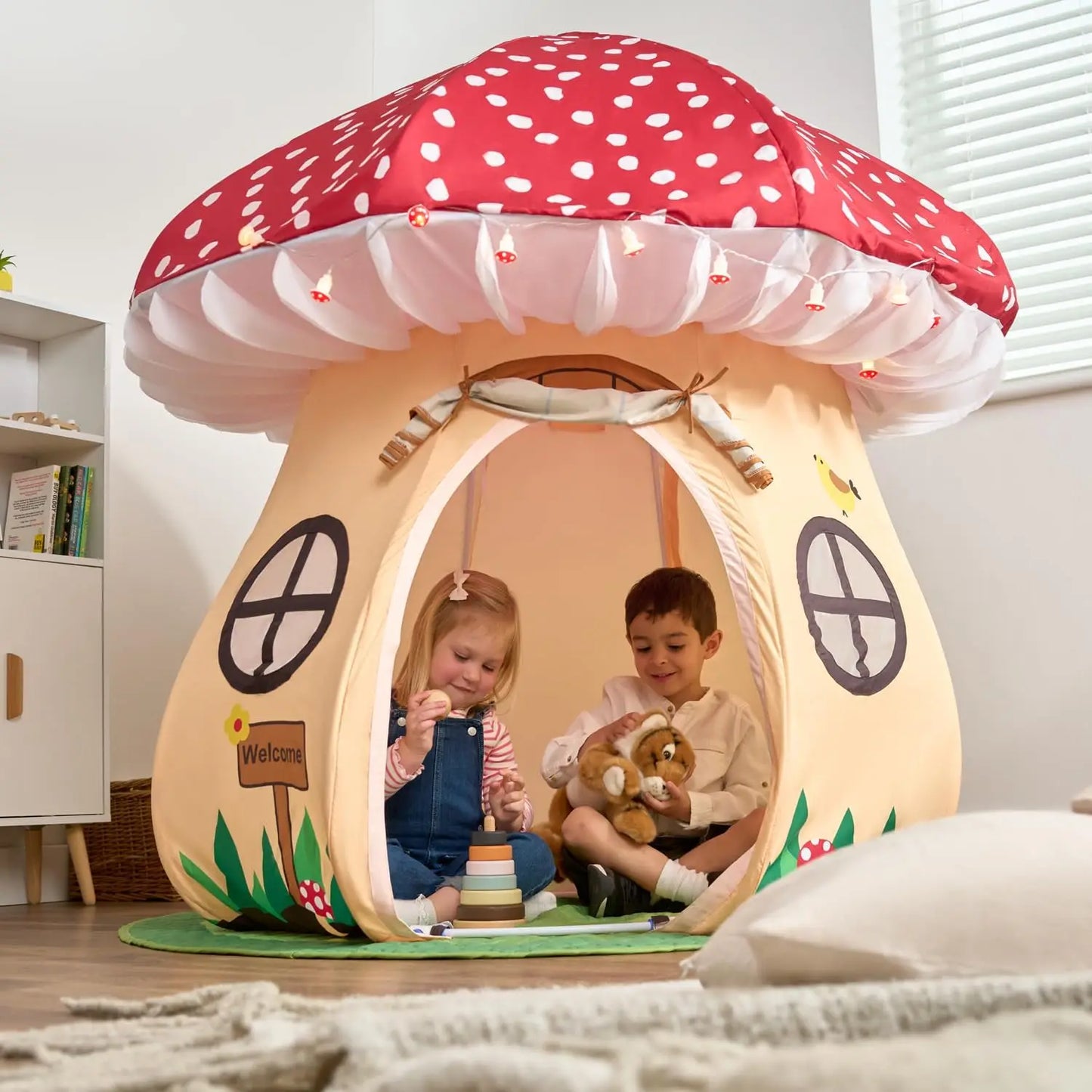 Enchanted Mushroom Play Tent For Kids 3 Plus Indoor Adventure House With Lights