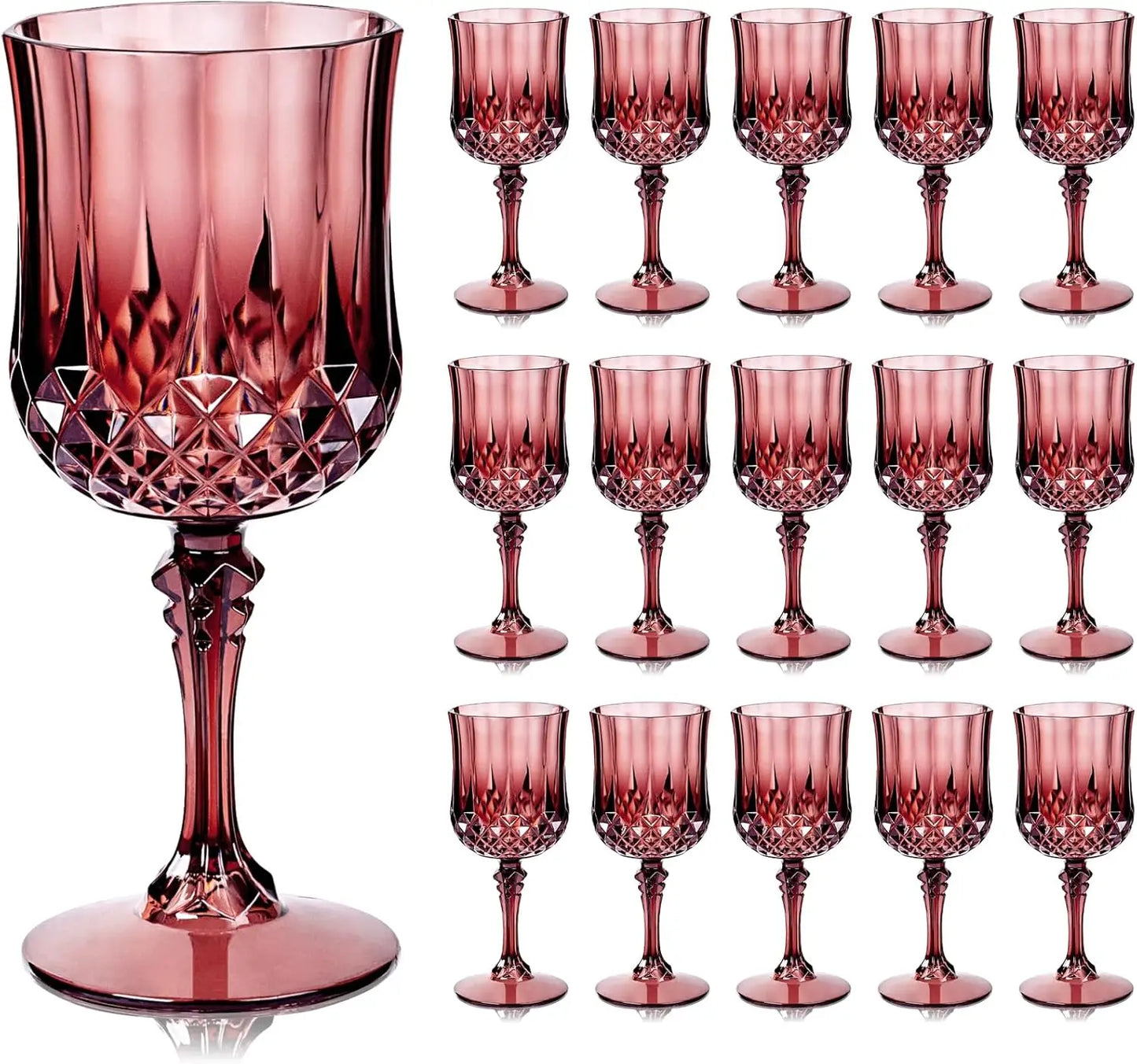 Plastic Wine Glasses 24 Piece Disposable Goblets for Parties
