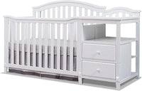 Furniture Berkley Crib and Changer with Slat Panel Back Classic -in- Convertible Diaper Changing Table Non-Toxic Finish Wooden B
