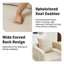 Upholstered Swivel Accent Chair Set Of 2 Linen Open Back Barrel Chair Pillow