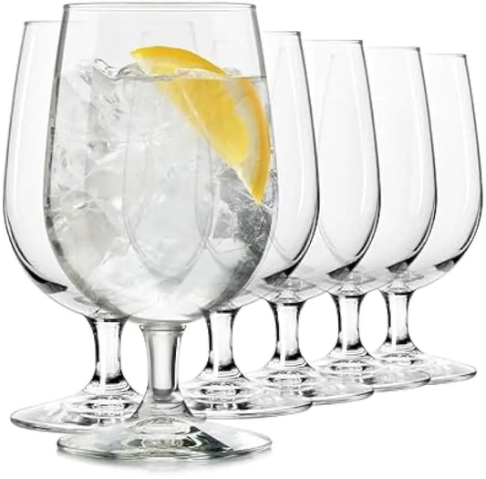 Clear Stemmed Water Goblets Set of 6 for Parties Home