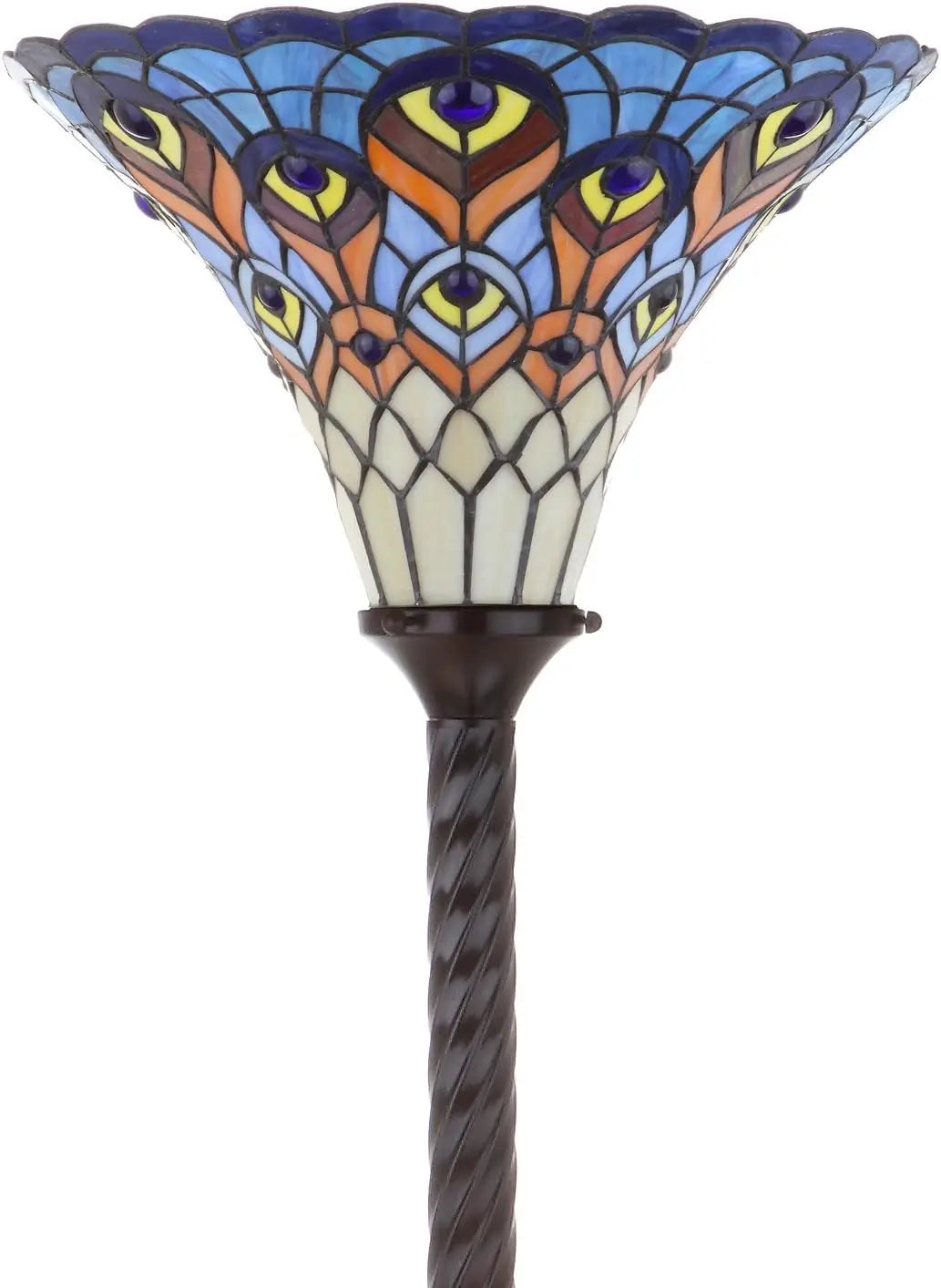 Jonathan Y Peacock Tiffany Style Torchiere LED Floor Lamp