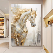 Frameless Modern Retro Golden Horse Wall Art Painting