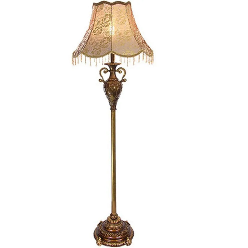 Vintage Resin Floor Lamp With Lampshade And Foot Switch