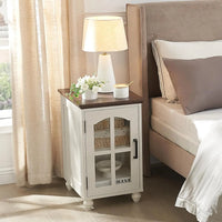 Farmhouse End Table Set of 3 , 18'' Narrow Side Table and 24" Large Sofa Side Table, Wood Night Stand Bedside Table