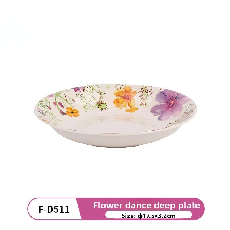 Melamine Tableware Set Elegant Bowls and Plates for Home Use