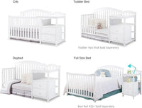 Furniture Berkley Crib and Changer with Slat Panel Back Classic -in- Convertible Diaper Changing Table Non-Toxic Finish Wooden B