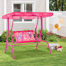 Toddler Porch Swing Chair With Adjustable Canopy And Safety Belts