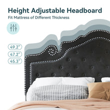 HOOMIC Velvet Bed Frame With Adjustable Tiara Headboard Diamond Tufting