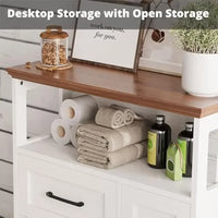 Farmhouse Bathroom Storage Cabinet With Four Drawers And Shelves