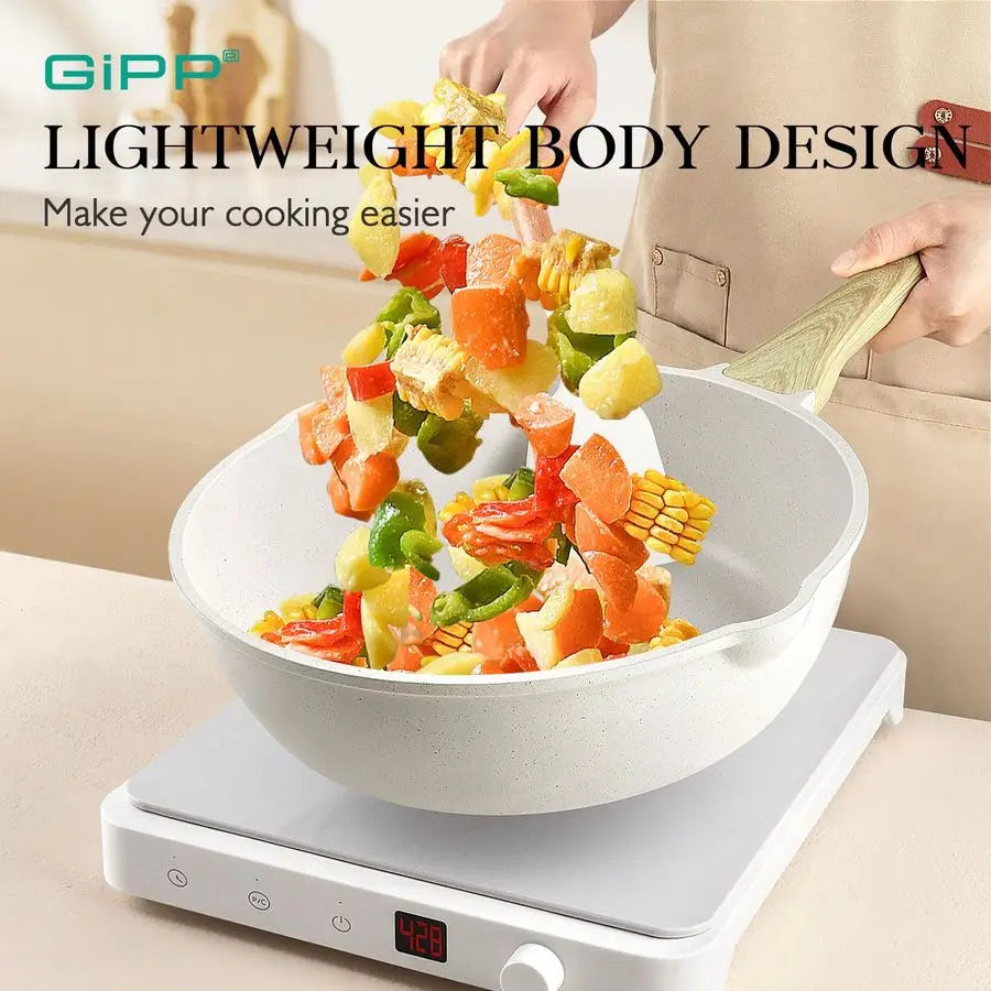 XMSJ Granite Nonstick 14 Piece Cookware Set For Induction