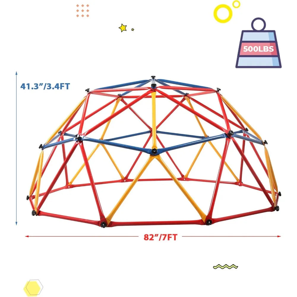 Outdoor Climbing Toy for Children, Jungle Gym Suitable for Children Aged 4-8, 7-foot High Steel Frame Climbing Structure