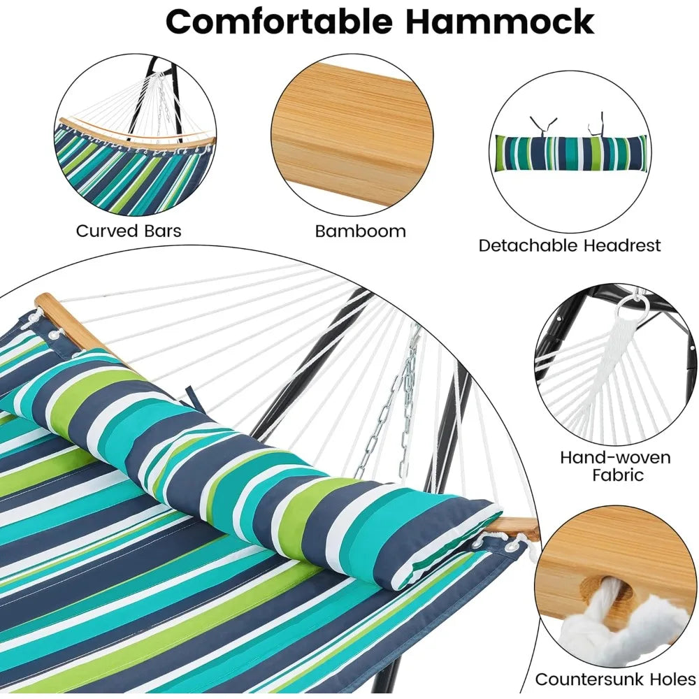 Hammock With Stand Set For Outdoor Use 2-3 People Patio