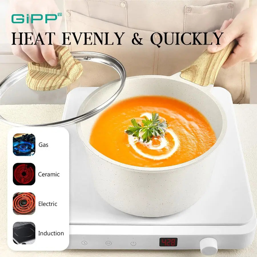 XMSJ Granite Nonstick 14 Piece Cookware Set For Induction