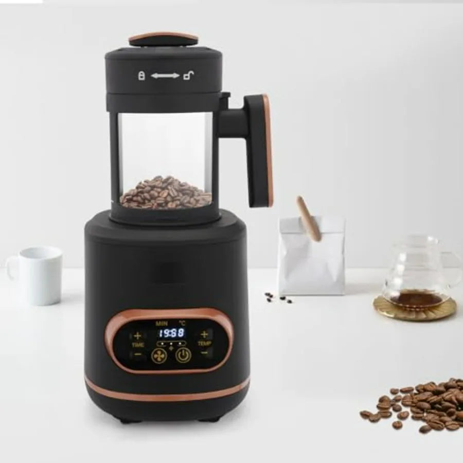 Electric Coffee Bean Roaster Machine 1500W Air Coffee Roaster with Adjustable Temperature and Timer 3 Gears Fan Speed and LED D