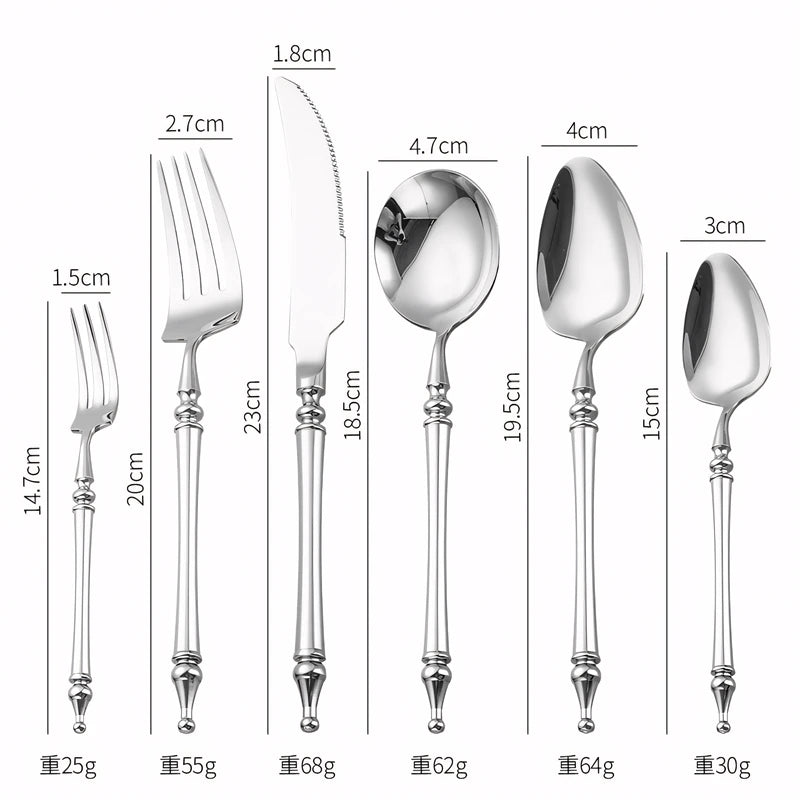 UOSU Stainless Steel Cutlery Set Western Flatware Knife Fork Spoon