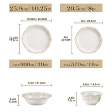 MALACASA Stoneware Dinnerware Set Relief 16 And 32 Piece With Plates Bowls
