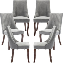 Velvet Upholstered Dining Chairs Set of 6 Mid Century Wood Legs Kitchen Room Easy Assembly Beige 6pcs,Customized