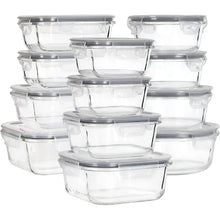 Glass Food Storage Containers with Lids, [24 Piece] Meal Prep Containers, Airtight Glass Bento Boxes, BPA Free & Leak Proof (12