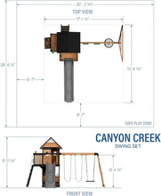 Cedar Wood Swing Set With Wave Slide And Play Kitchen