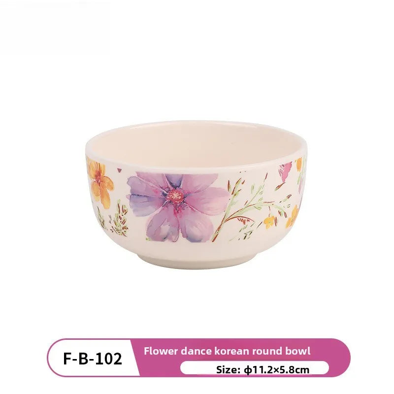 Melamine Tableware Set Elegant Bowls and Plates for Home Use