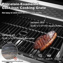 Upgraded 60,000 BTU Stainless Steel Burner Barbecue Grill, 6 Burner BBQ Propane Gas Grill with Side Stove & Cast Iron Grates for