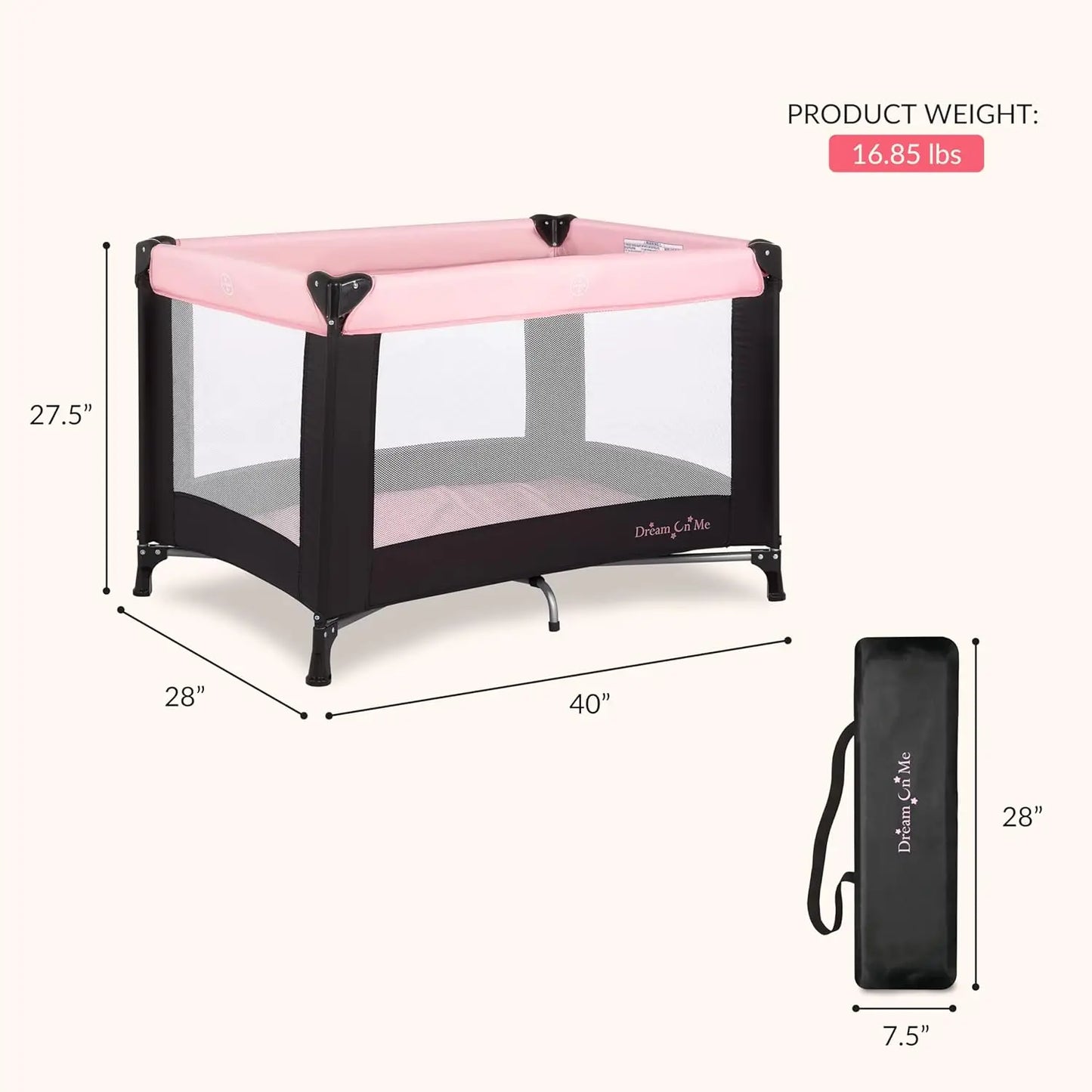 Portable Baby Travel Playard With Mesh Sides And Mattress Pad