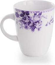 16-Piece Purple Stone Dinnerware Set for 4, Traditional Rose Design
