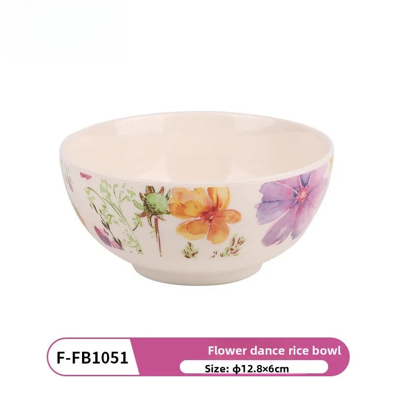 Melamine Tableware Set Elegant Bowls and Plates for Home Use