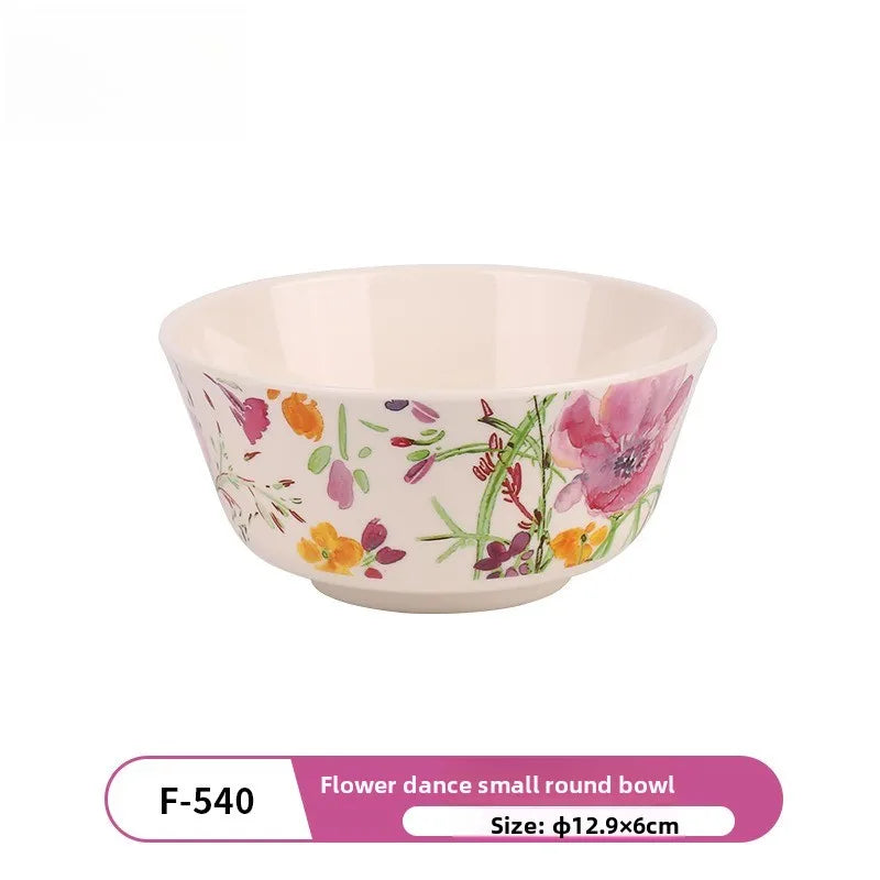 Melamine Tableware Set Elegant Bowls and Plates for Home Use