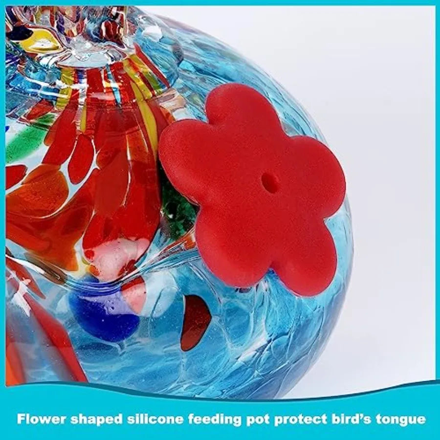 Hummingbird Feeder and Bird Bath for Outdoors 2-in-1 for Small Birds - Hummingbird Bath Fountain with 3 Feeder Pots - Hanging S
