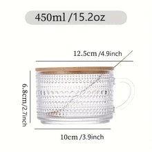NONEDrinkware 4-Piece Glass Coffee Cup Set With Wooden Lids