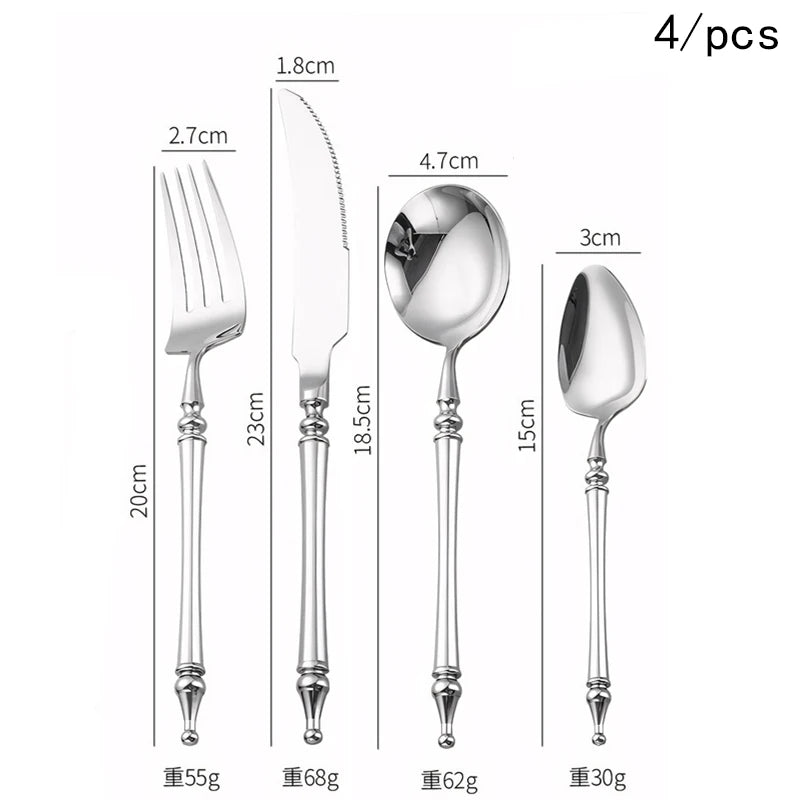 UOSU Stainless Steel Cutlery Set Western Flatware Knife Fork Spoon
