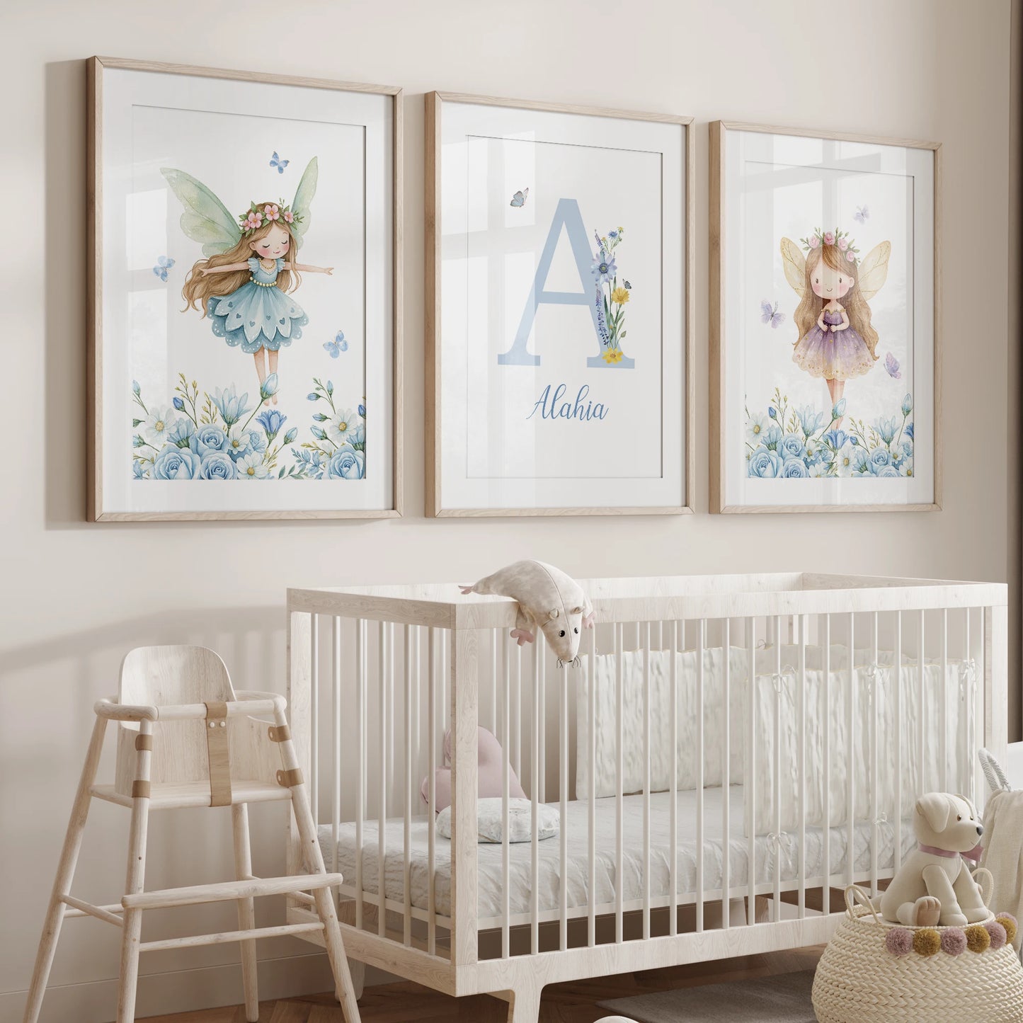 Personalized Name Custom Wall Art Print Elf Flower Butterfly Decor