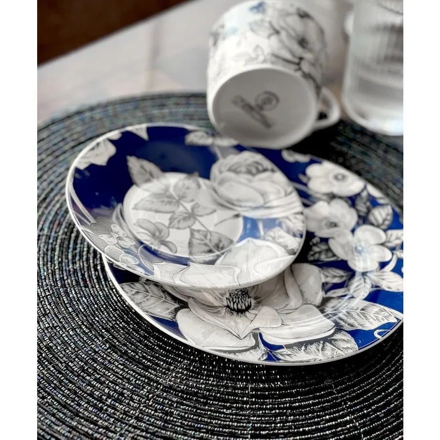 Bone China Dinnerware Set of 20 for 4 pers. Plates and Bowls Sets Dish Set Plate Set Dinner Plates Set Dishes Set of 20 Stonewa