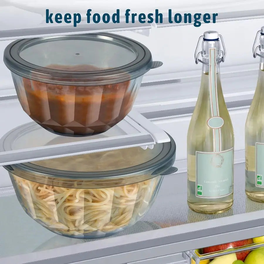 Mixing Bowls with Airtight Lids Sets, 5 Packs Thick Glass Nesting Bowls for Kitchen Baking, Meal Prepping, Bpa Free, Dishwasher