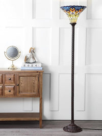 Jonathan Y Peacock Tiffany Style Torchiere LED Floor Lamp