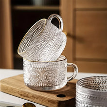 NONEDrinkware 4-Piece Glass Coffee Cup Set With Wooden Lids
